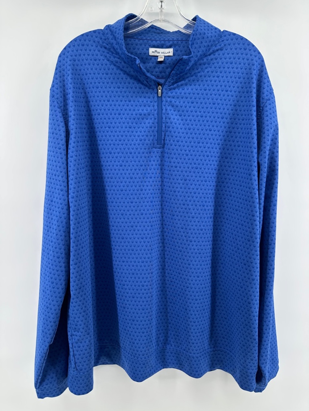 Peter Millar Skull Performance Blue Geometric 1/4 Zip Pullover Men’s 2XL